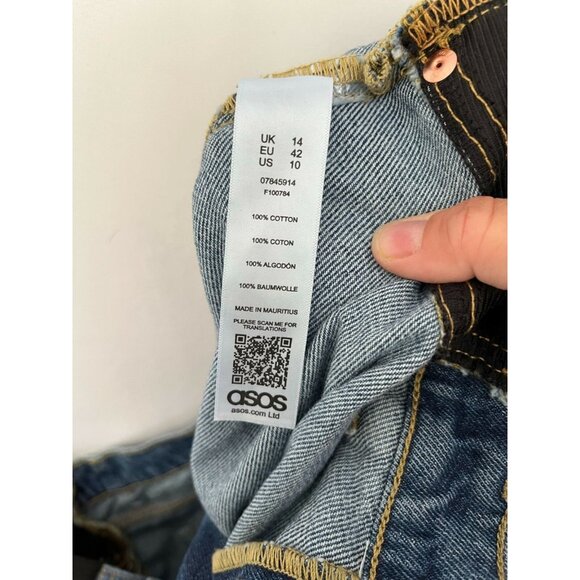 ASOS jeans maternity cropped size US 10 UK 14 EU 42 mid rise jeans waist band - Picture 5 of 5